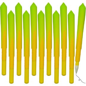 Maydahui 24 PCS Simulation Corn Shape Rollerball Gel Pens Novelty Vegetable Pen Black Ink for School Party Office