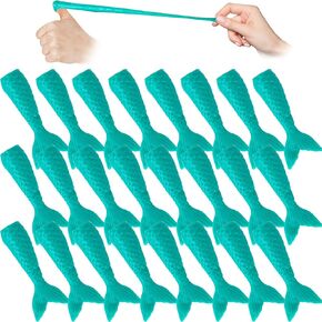 ArtCreativity 24 PCS Mermaid Tail Slingshots Finger Toys for Kids - Mermaid Party Favors - Under the Sea Party Favors - Fly Over 25 Feet - Mermaid Toys for Girls Ages 4 5 6 7 8 - Goodie Bag Stuffers