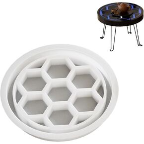 Resin Table Molds, Honeycomb and River Pattern Large Round Epoxy Resin Tabletops Mold for Coffee Table, DIY Art Home Decor