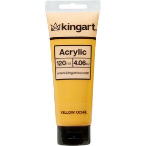 KINGART 503-102 PRO Artist Quality YELLOW OCHRE Acrylic Paint, 120ml (4.06oz) Single Tube, Highly Pigmented, Yellow Ochre