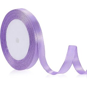 Light Purple Ribbon for Gift Wrapping Solid Lavender Satin Ribbon 3/8 Inche 25 Yards Fabric Ribbon for Gift Wrapping, Thin Ribbon for Crafts, Wrapping, Christmas, Floral, Hair, Invitation Decorations