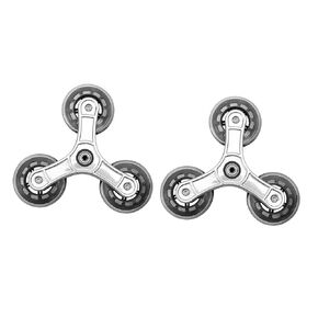 2X Triangle Caster Wheels, Folding Shopping Cart Wheels Easy to Install Stair Climbing Wheels Stair Wheels for Dolly Trolley