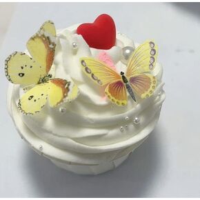 40 Piece Edible Butterfly Cake Toppers Happy Birthday Wedding Edible Cupcake Toppers Yellow White Color Mix Size