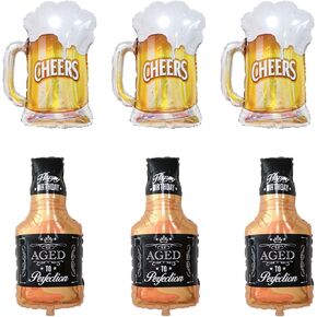 Whiskey Bottle and Beer Cup Balloons Foil Balloon Bar Party Beer Festival Party Birthday Party Decorations