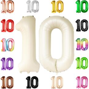 كاتشون ، قوس قزح العملاق 10 بالون - 40 بوصة | ديكورات عيد الميلاد العاشرة | قوس قزح 10 بالونات عيد ميلاد لمدة 10 ديكورات عيد ميلاد قوس قزح