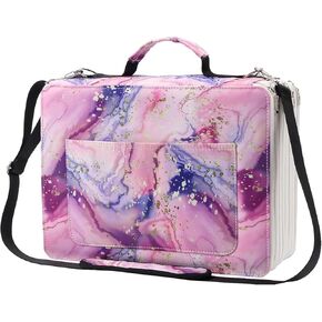 Lbxgap Marker Pen Organizer Case 224 Slots Large Capacity with Handy Wrap Portable Multilayer Holder for Watercolor Pencils & Gel Pen Markers(Black Flower) in Kuwait