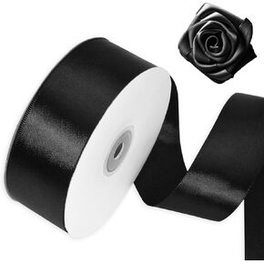 Luomorgo 1 1/2 Inch Satin Ribbon, 50 Yards Pink Satin Ribbon, Fabric Ribbon for Gift Wrapping, Flower Bouquet, DIY Craft, Sewing, Wedding, Birthday Party Decorations