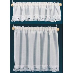 Dollhouse Miniature Cottage Curtains in White by Barbara O039;Brien