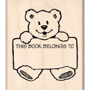 Stamps by Impression This Book Belongs to: Bookplate Rubber Stamp - 1.6"