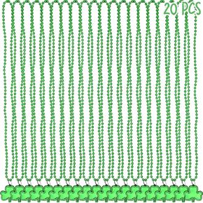 WODMAZ 20 PCS St. Patrick's Day Necklaces Shamrock Beads Necklaces, Green St. Patrick's Day Four Leaf Necklaces for St. Patrick's Irish Party Supplies Costume Accessories
