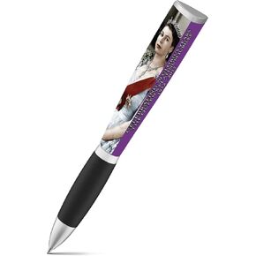 Queen Elizabeth Platinum Jubilee Ballpoint Pen (1 Pen) 3-Sided, Ink Pen Collectable, Cool Pen Gift - British Memorabilia Unique Pen, 70 Glorious Years, Includes Young and Old Queen Photos (Purple)
