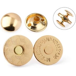 MAHAVIMOKSA 20Sets 18mm Thin Style Magnetic Button Snaps Double Rivet Closures Round Clasp Stud Button for DIY Craft Sewing Bag Purse Leather Clothing Scrapbooking (Antique Bronze)
