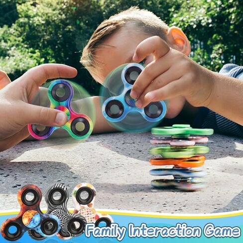 12 Pack Fidget Spinner Toy Bulk for Kids Adults, Metal Tri-Spinner Fidget Set, Hand Spinner for Stress Relief, Easter Birthday Goodie Bag Stocking Stuffers Classroom Prizes for Boy Age 3-12 in Kuwait