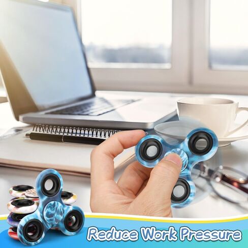 12 Pack Fidget Spinner Toy Bulk for Kids Adults, Metal Tri-Spinner Fidget Set, Hand Spinner for Stress Relief, Easter Birthday Goodie Bag Stocking Stuffers Classroom Prizes for Boy Age 3-12 in Kuwait