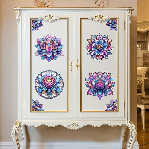 Rub on Transfer Decal Sticker for Furniture Craft Decor 6"x12" Gold Foil Tree with Scraper, 3Pcs Waterproof UV DTF Transfer for Drawer Dresser Glass Porcelain Wood Plastic Window in Kuwait