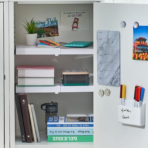 LockerMate Adjust-A-Shelf Locker Shelf, Extends to Fit Your Locker, Easy to Use, Perfect for School, Office, Gym, White in Saudi Arabia