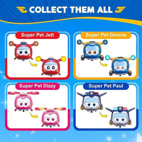 Super Wings Glow & Face-Changing Transformer Toys - Jerome Golden Boy Shine Tino Pet, Stacking Toys for Toddlers & Kids 3-7 Years in Saudi Arabia