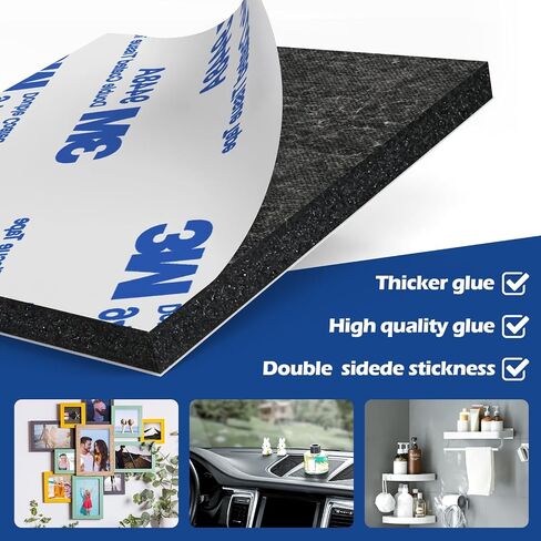 60PCS Heavy Duty Double Sided Adhesive Pads - 3M Foam Tape for Walls, Cars & Home Decor | No Residue, Waterproof Mounting Tape with Strong Hold (Black 20 Squares + 20 Rounds + 20 Rectangles) in Saudi Arabia