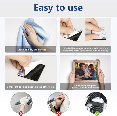 60PCS Heavy Duty Double Sided Adhesive Pads - 3M Foam Tape for Walls, Cars & Home Decor | No Residue, Waterproof Mounting Tape with Strong Hold (Black 20 Squares + 20 Rounds + 20 Rectangles) in Saudi Arabia