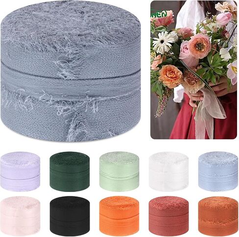 1 Roll 1.5" x 11 Yard Chiffon Ribbon Handmade Fringe Chiffon Silk Ribbon Fabric Ribbon for DIY Craft Wedding Invitations Bridal Bouquets(Orange) in Saudi Arabia