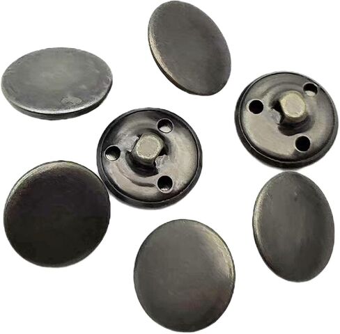24PC Sewing Metal Buttons with Metal Shank Round Antique Buttons DIY Sewing Crafts Buttons Black,18mm in Kuwait