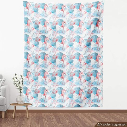 Lunarable Paisley Fabric by The Yard, Vintage Abstract Batik Flower Design Soft Colored Image Ornamental Pattern, Decorative Fabric for Upholstery and Home Accents, 2 Yards, Beige Blue in Saudi Arabia