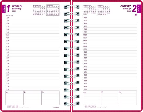 Brownline® 2025 DuraFlex Daily/Monthly Planner, Appointment Book, 12 Months, January to December, Twin-Wire Binding, 8" x 5", Raspberry (CB634V.RAS-25) in Kuwait