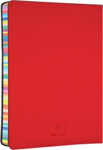 Collins Edge Rainbow 2025 Diary - A5 Day to Page Planner (with Appointments) - Red - (ED151.U15-25) - Daily Planner with Soft Touch Covers and Coloured Page Edges in Kuwait