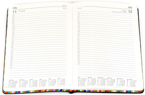 Collins Edge Rainbow 2025 Diary - A5 Day to Page Planner (with Appointments) - Red - (ED151.U15-25) - Daily Planner with Soft Touch Covers and Coloured Page Edges in Kuwait