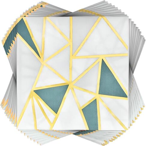 Lillian Collection Premium Mosaic Gold Foil-Stamped Napkins - 24 Packs of 20 - Elegant, Ultra-Soft & Decorative Printed Design for Parties, Weddings & Events in Kuwait