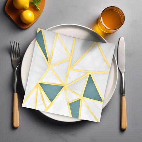 Lillian Collection Premium Mosaic Gold Foil-Stamped Napkins - 24 Packs of 20 - Elegant, Ultra-Soft & Decorative Printed Design for Parties, Weddings & Events in Kuwait