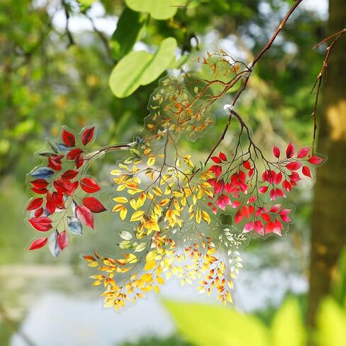 20pcs PET Transparent Tree Branch Leaves Vinyl Stickers Decals Bulk Clear for Wall Crafts Envelopes Scrapbooking Cards Water Bottles Journaling Vehicles Windows Truck Decorations for Adults (Green) in Saudi Arabia