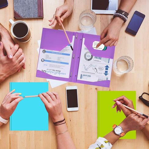 مجلدات بلاستيكية شديدة التحمل مع جيوب وشوك - 18 حزمة ، 3 مجلدات شوكة مع جيوب وفتحة البطاقة ، ألوان متنوعة مجلدات الجيب مع الشق لورق حجم الرسالة in Kuwait