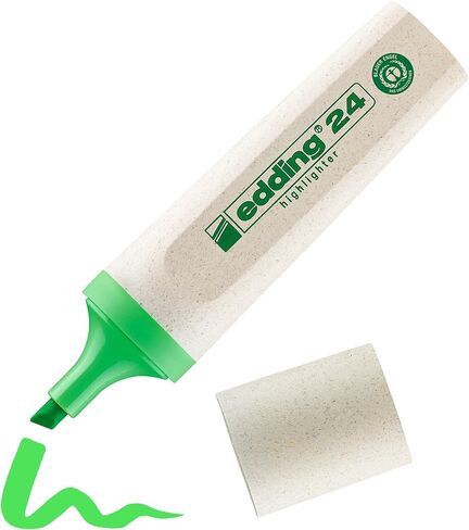 edding 24 EcoLine highlighter - lightgreen - 1 highlighter - chisel nip 2-5 mm - for quick and easy marking and highlighting of texts and notes - refillable, made of recyclable material in Kuwait