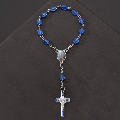 100Pcs Rosary Centerpiece Picture Religious Enamel Jesus Link Connectors Charm Oval Alloy Pendant for Diy Plastic Rosary Making Kit Supplies in Saudi Arabia