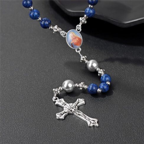 100Pcs Rosary Centerpiece Picture Religious Enamel Jesus Link Connectors Charm Oval Alloy Pendant for Diy Plastic Rosary Making Kit Supplies in Saudi Arabia