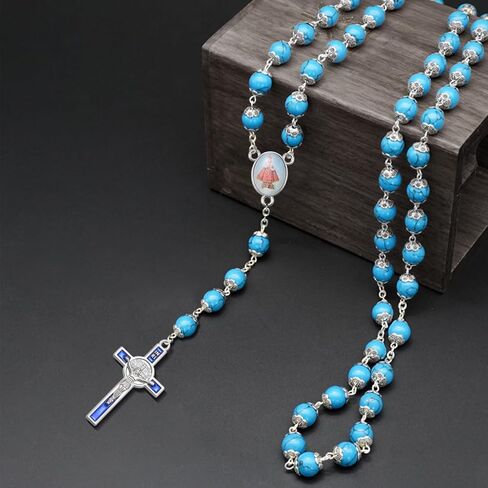 100Pcs Rosary Centerpiece Picture Religious Enamel Jesus Link Connectors Charm Oval Alloy Pendant for Diy Plastic Rosary Making Kit Supplies in Saudi Arabia
