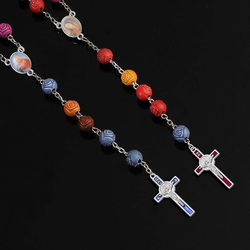 100Pcs Rosary Centerpiece Picture Religious Enamel Jesus Link Connectors Charm Oval Alloy Pendant for Diy Plastic Rosary Making Kit Supplies in Saudi Arabia