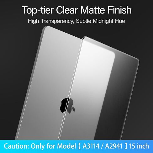 Mektron Ultra Thin Thin Armor Case متوافق مع MacBook Air 15.3 بوصة 2025/2024/2023 M4 A3241/M3 A3114 M2 A2941 ، قذيفة صلبة واقية مع طية كيكستاند ، مجعد واضح in Kuwait