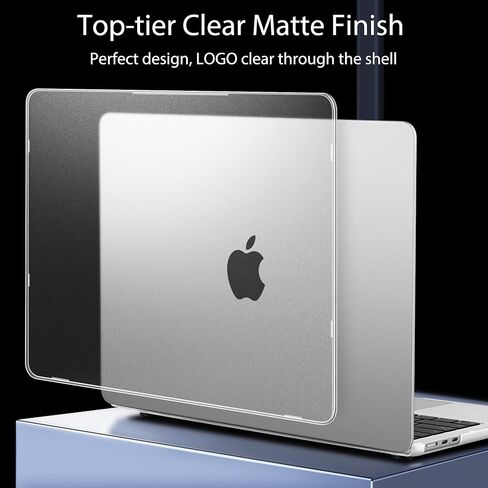 Mektron Ultra Thin Thin Armor Case متوافق مع MacBook Air 15.3 بوصة 2025/2024/2023 M4 A3241/M3 A3114 M2 A2941 ، قذيفة صلبة واقية مع طية كيكستاند ، مجعد واضح in Kuwait