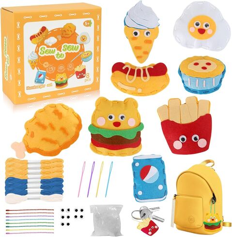 أطفال خياطة مجموعات للمبتدئين ، 8 حيوانات محشوة ، أرنب ، ديناصور جعل طقم حرفية ممتعة للخياطة ، تعلم تعليمية لخياطة هدايا للأطفال 5 6 7 8 9 10 11 12 ، تعليمات ومحسنة in Kuwait