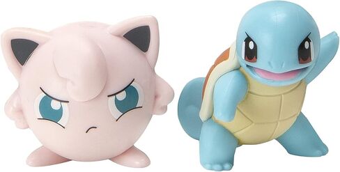 لعبة Pokémon Pokémon مع Squirtle و Jigglypuff - 2 كرات مفاجئة - 6 أقراص هجوم - ألعاب لعشاق الأطفال in Saudi Arabia