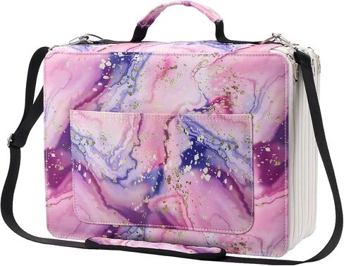 Lbxgap Marker Pen Organizer Case 224 Slots Large Capacity with Handy Wrap Portable Multilayer Holder for Watercolor Pencils & Gel Pen Markers(Black Flower) in Kuwait