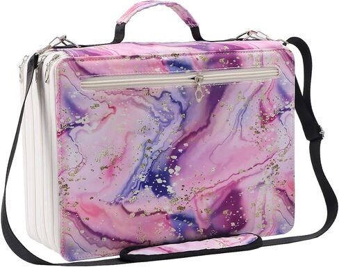 Lbxgap Marker Pen Organizer Case 224 Slots Large Capacity with Handy Wrap Portable Multilayer Holder for Watercolor Pencils & Gel Pen Markers(Black Flower) in Kuwait