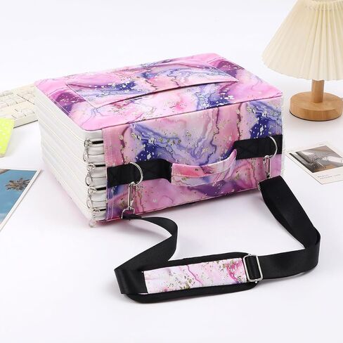 Lbxgap Marker Pen Organizer Case 224 Slots Large Capacity with Handy Wrap Portable Multilayer Holder for Watercolor Pencils & Gel Pen Markers(Black Flower) in Kuwait