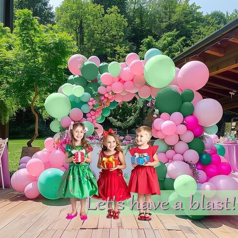 Pink and Green Balloon Arch Garland Kit 154pcs Sage Green and Pastel Pink Balloons for Girls Baby Shower Woodland Safari wild one Baptism Birthday summer tropical Party Decorations (Sage Green Pink) in Kuwait