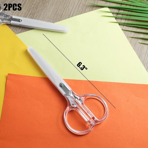 Koogel Acrylic Scissors for Craft, Fabric & Sewing - Stainless Steel, Clear Blades in Saudi Arabia