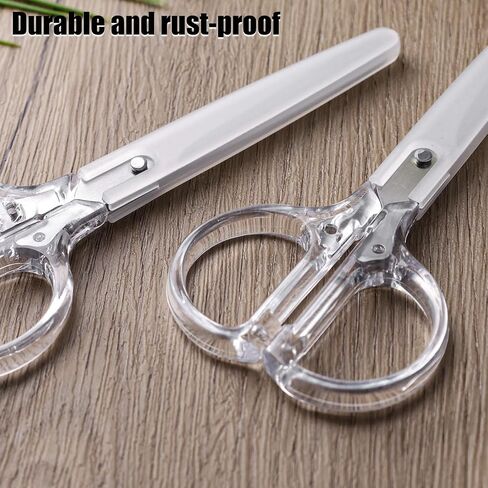 Koogel Acrylic Scissors for Craft, Fabric & Sewing - Stainless Steel, Clear Blades in Saudi Arabia