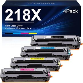 218X Toner Cartridges 4 Pack High Yield (No Chip) Replacement for HP 218A 218X W2180A W2180X Toner Cartridge Set Compatible with HP Color Pro MFP 3301fdw 3301cdw 3201dw 3301sdw Printer