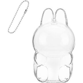 Aerbee Clear Figure Display Bag for Labubu, Thickening Figures Storage Bag for Dolls, Keychain Bag for Labubu Plush Figure, Portable Closure Dustproof Collectibles Case for Labubu Figures (Sitting)